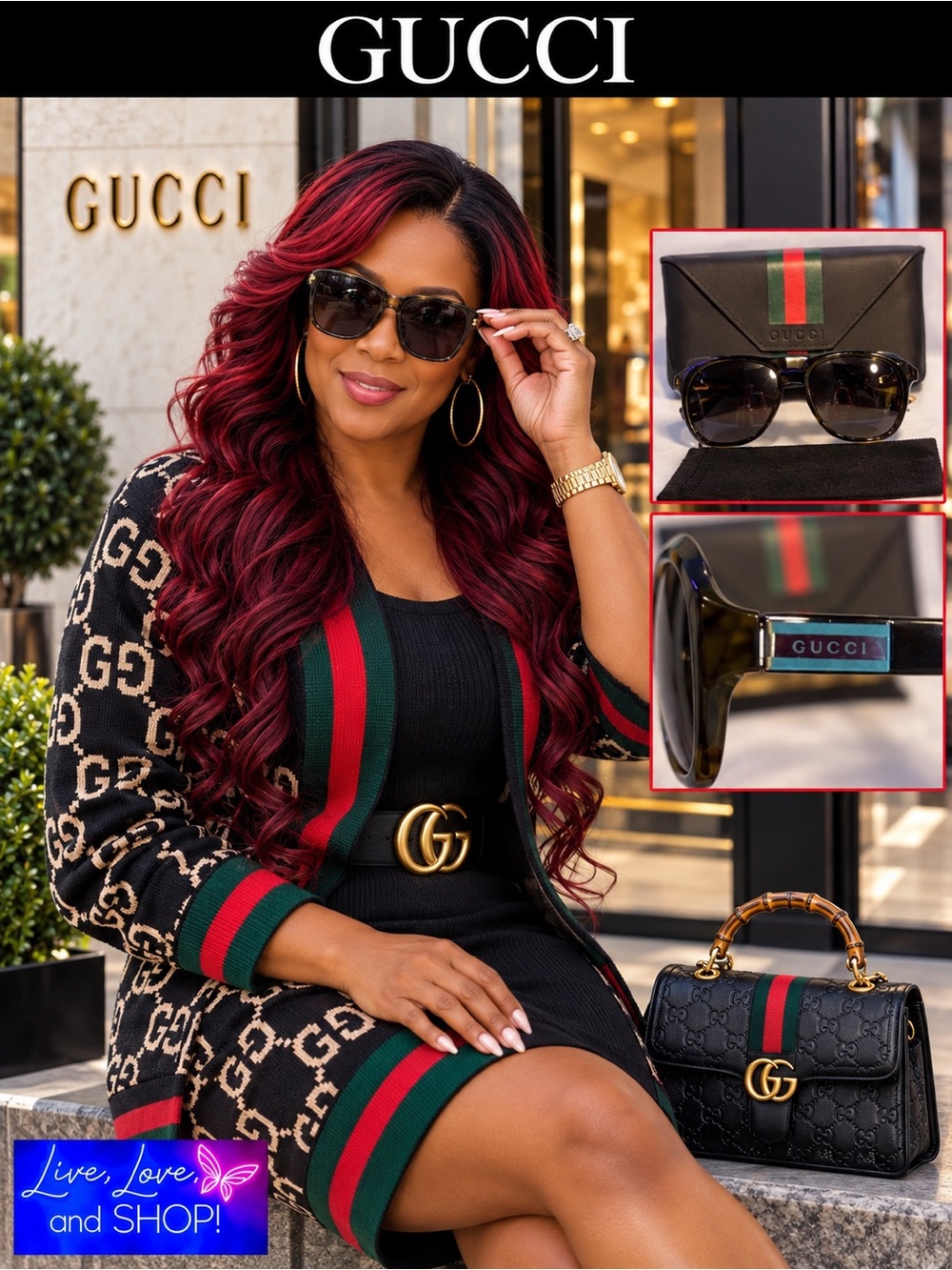 GUCCI Havanna Sunglasses, NWOT